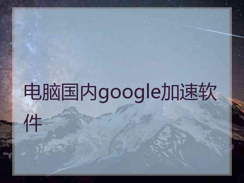 电脑国内google加速软件