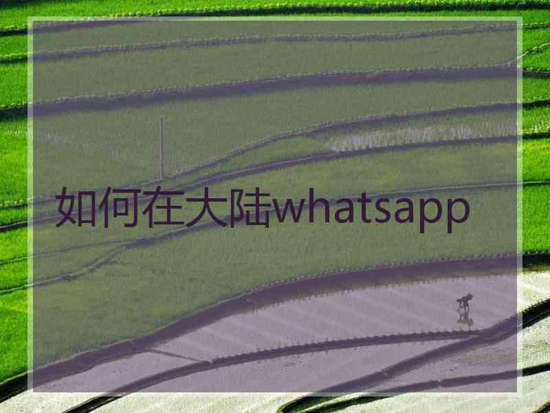 如何在大陆whatsapp