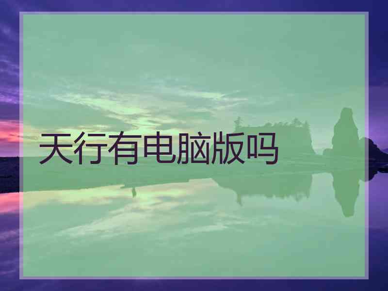 天行有电脑版吗