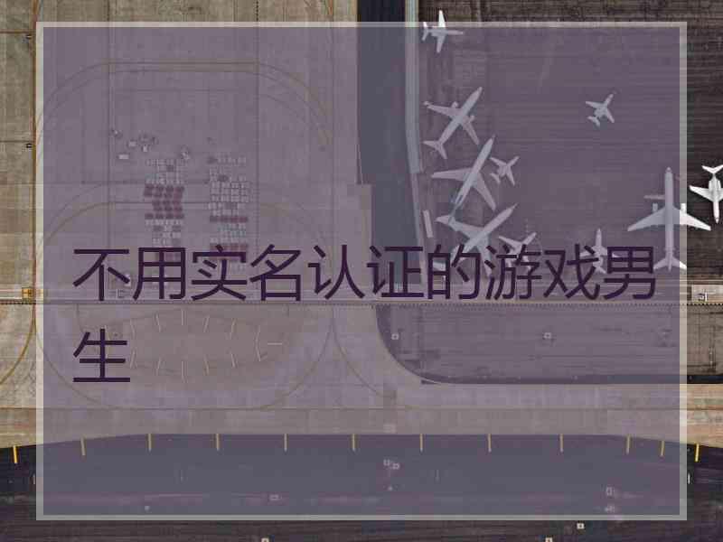 不用实名认证的游戏男生