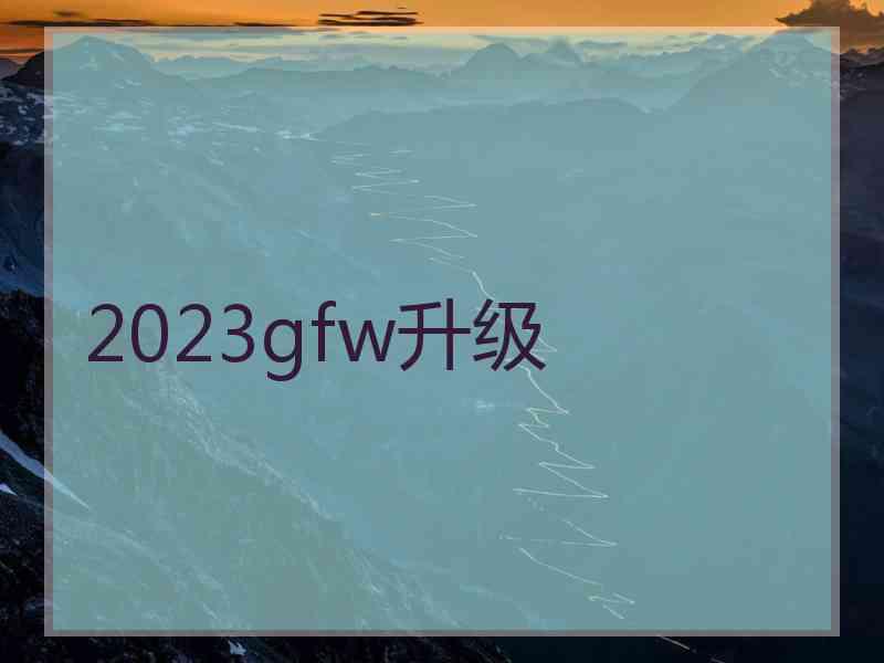 2023gfw升级