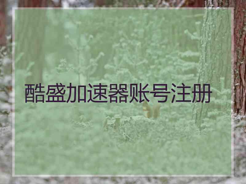 酷盛加速器账号注册