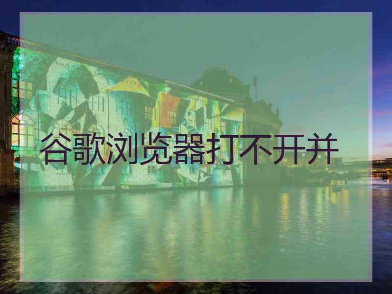 谷歌浏览器打不开并