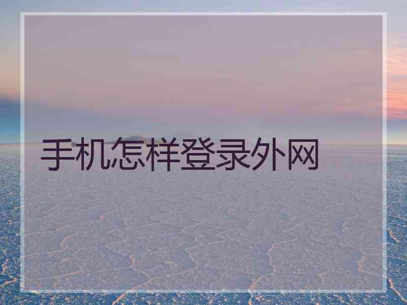 手机怎样登录外网