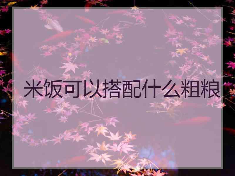 米饭可以搭配什么粗粮